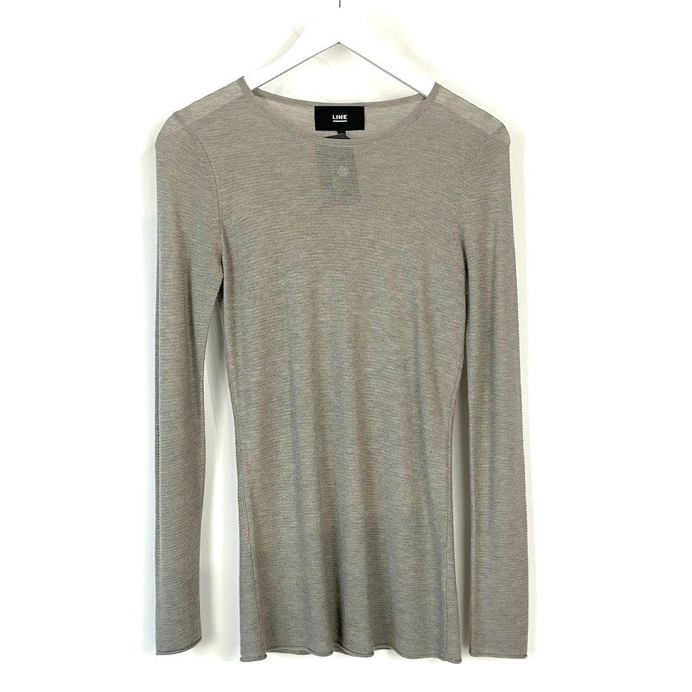 Line The Label Taupe Lightweight Ribbed Sweater